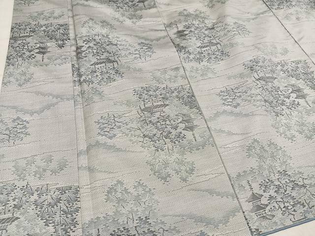 平和屋着物●本場大島紬　風景樹林文　正絹　逸品　AABM1209ph