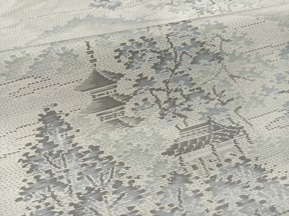 平和屋着物●本場大島紬　風景樹林文　正絹　逸品　AABM1209ph