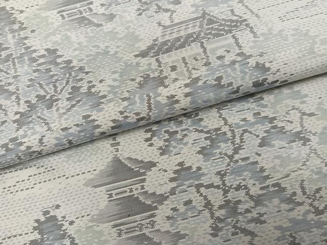 平和屋着物●本場大島紬　風景樹林文　正絹　逸品　AABM1209ph