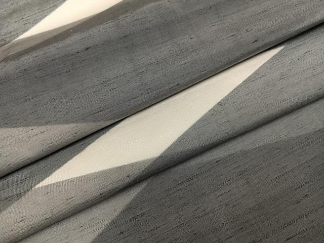 平和屋着物●上質な紬　幾何学文様　正絹　逸品　AABM1210ph