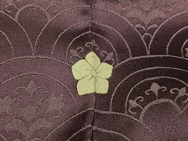 平和屋着物●上質な色無地　青海波地紋　宗伝唐茶色　正絹　逸品　AABM1215ph