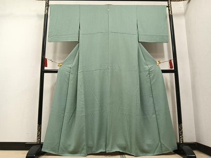平和屋着物●上質な色無地　薄青色　正絹　逸品　AABM1227ph