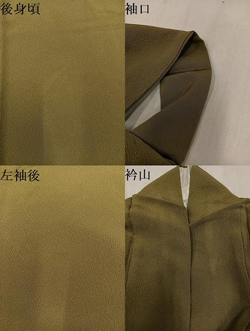 平和屋着物●上質な色無地　油色　正絹　逸品　AABM1229ph