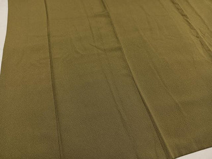 平和屋着物●上質な色無地　油色　正絹　逸品　AABM1229ph