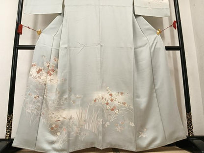 平和屋着物●訪問着　刺繍　草花文　暈し染め　正絹　逸品　AABM1230ph