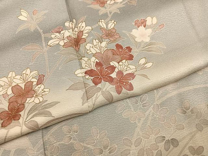平和屋着物●訪問着　刺繍　草花文　暈し染め　正絹　逸品　AABM1230ph