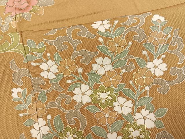 平和屋着物●訪問着　作家物　草花文　金彩　正絹　逸品　AABM1234ph