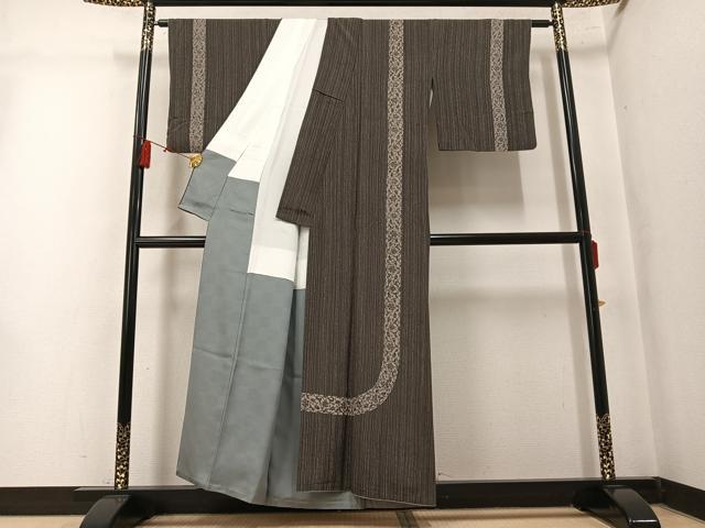 平和屋着物●訪問着　草花文　正絹　逸品　AABM1238ph