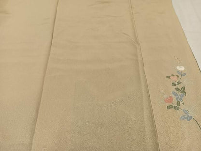平和屋着物●中国三大刺繍　相良刺繍　総刺繍　訪問着　草花文　暈し染め　金銀糸　正絹　逸品　AABM6241ph