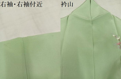 平和屋着物●訪問着　友禅　作家物　枝花文　正絹　逸品　AABM1242ph
