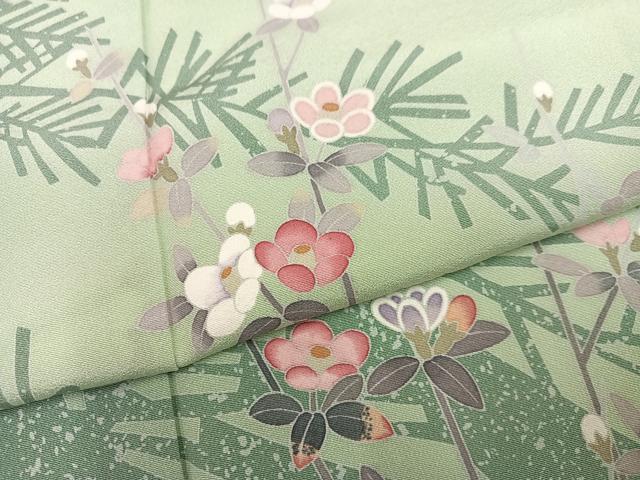 平和屋着物●訪問着　友禅　作家物　枝花文　正絹　逸品　AABM1242ph