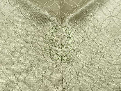 平和屋着物●訪問着　刺繍　扇面花文　暈し染め　金銀彩　正絹　逸品　AABM1244ph