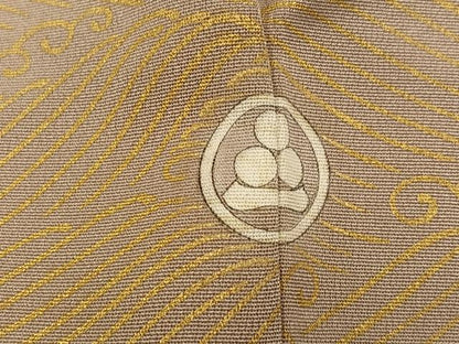 平和屋着物●訪問着　刺繍　几帳吉祥草花文　金彩　正絹　逸品　AABM1245ph