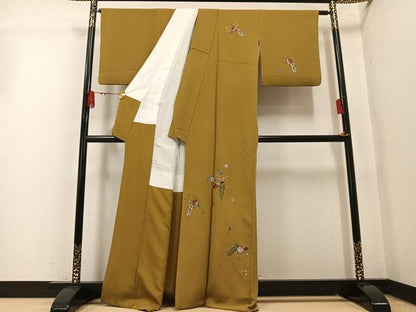 平和屋着物●訪問着　辻が花　総刺繍　金銀糸　正絹　逸品　AABM1246ph