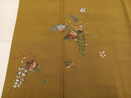 平和屋着物●訪問着　辻が花　総刺繍　金銀糸　正絹　逸品　AABM1246ph