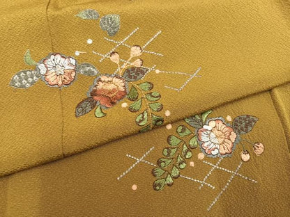 平和屋着物●訪問着　辻が花　総刺繍　金銀糸　正絹　逸品　AABM1246ph