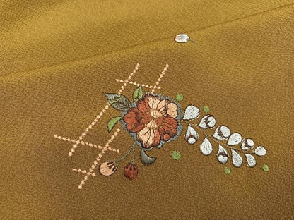 平和屋着物●訪問着　辻が花　総刺繍　金銀糸　正絹　逸品　AABM1246ph