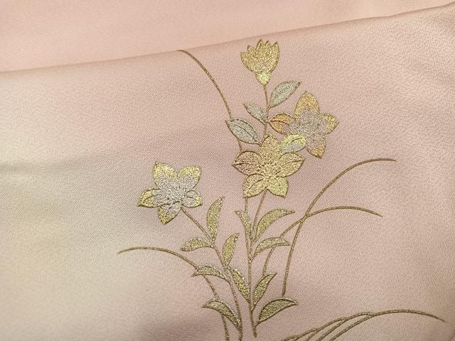 平和屋着物●訪問着　御所車花文　暈し染め　金銀彩　正絹　逸品　AABM1247ph