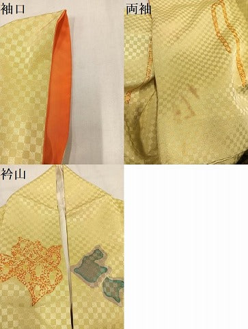平和屋着物●訪問着　群れ鳥　金通し地　正絹　逸品　AABM1248ph