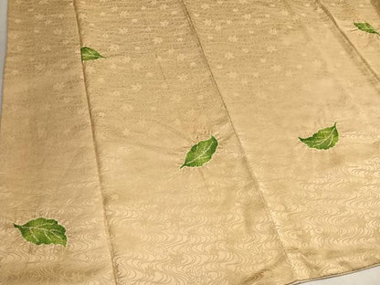 平和屋着物●上質な小紋　絞り　舞葉文　正絹　逸品　AABM1249ph