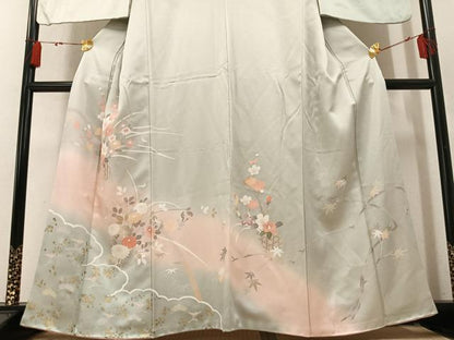 平和屋着物●訪問着　枝花文　暈し染め　正絹　逸品　AABM1251ph