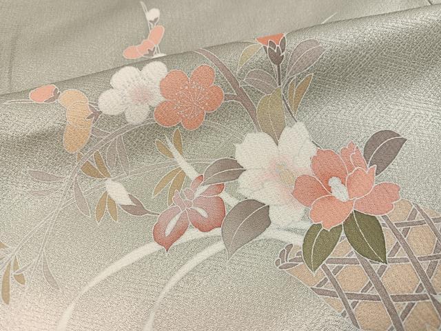 平和屋着物●訪問着　枝花文　暈し染め　正絹　逸品　AABM1251ph