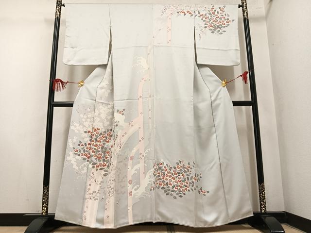 平和屋着物●訪問着　立波枝花文　正絹　逸品　AABM1252ph