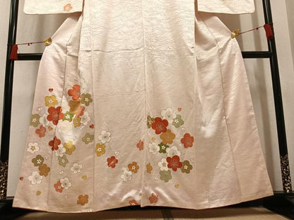 平和屋着物●訪問着　駒刺繍　梅　金彩　正絹　逸品　AABM1259ph
