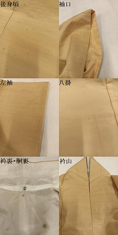 平和屋着物●上質な紬　色無地　枯色　正絹　逸品　AABM1260ph