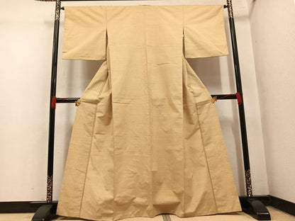 平和屋着物●上質な紬　色無地　枯色　正絹　逸品　AABM1260ph