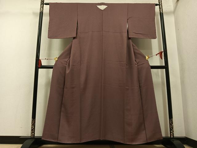平和屋着物●上質な色無地　梅染色　正絹　逸品　未使用　AABM1268ph