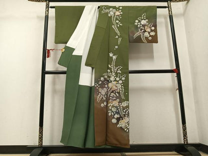 平和屋着物●訪問着　辻が花　暈し染め　金彩　正絹　逸品　AABM1271ph