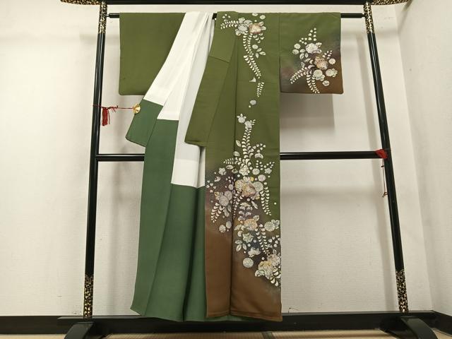 平和屋着物●訪問着　辻が花　暈し染め　金彩　正絹　逸品　AABM1271ph