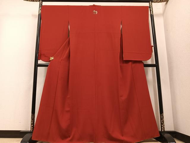 平和屋着物●小振袖　二尺袖　色無地　紅海老茶色　正絹　逸品　AABM1275ph