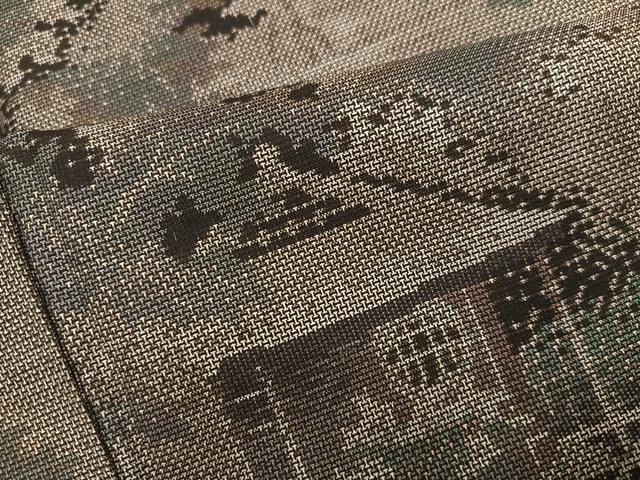 平和屋着物●本場大島紬　9マルキ　風景草木文　正絹　逸品　AABM1279ph