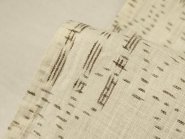 平和屋着物＊夏物　沖縄県無形文化財指定　本場八重山上布　絣文　麻　逸品　AABM1371jd