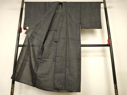 平和屋着物＊夏物　男性　重要無形文化財　本場宮古上布　縞　苧麻　逸品　AABM1372jd