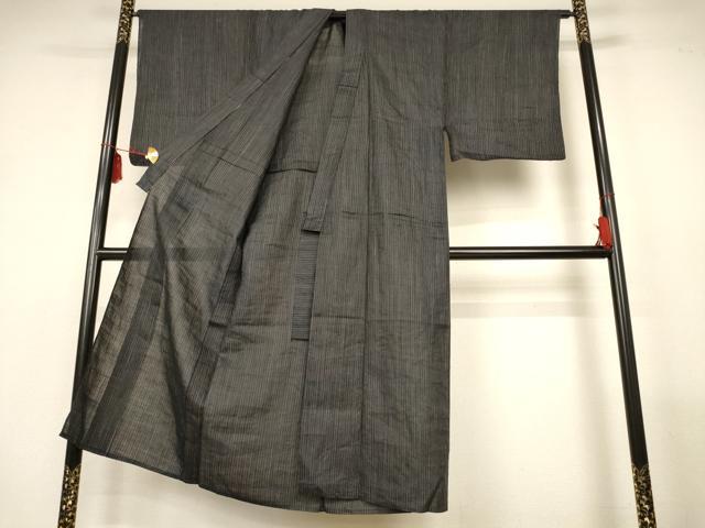 平和屋着物＊夏物　男性　重要無形文化財　本場宮古上布　縞　苧麻　逸品　AABM1372jd