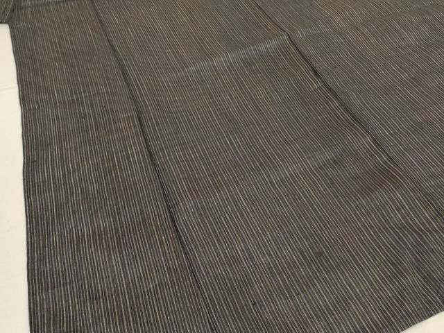 平和屋着物＊夏物　男性　重要無形文化財　本場宮古上布　縞　苧麻　逸品　AABM1372jd