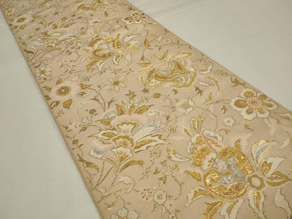 平和屋着物◎六通柄　京本袋帯　更紗花文　金銀糸　正絹　逸品　AABM1404ou