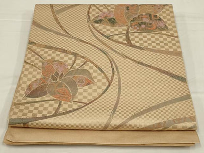 平和屋着物◎八寸名古屋帯　飾唐草文　正絹　逸品　未使用　AABM1413ou