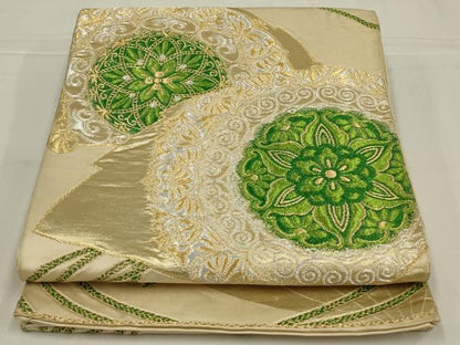 平和屋着物◎六通柄袋帯　唐織　花丸文　金銀糸　正絹　逸品　AABM1415ou