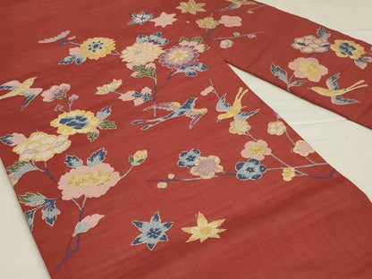 平和屋着物◎九寸名古屋帯　唐織　花鳥文　燕　つばめ　金銀糸　正絹　逸品　AABM1426ou