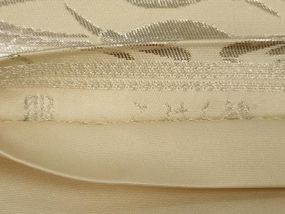 平和屋着物◎西陣　服部織物謹製　六通柄袋帯　こはく錦　双鶴菱文　金糸　正絹　逸品　AABM1427ou