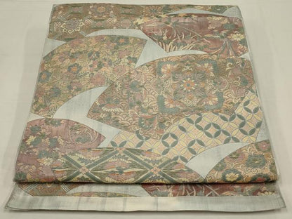 平和屋着物◎六通柄袋帯　更紗花鳥文　正絹　逸品　AABM1430ou