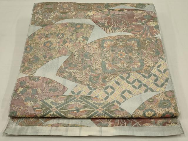 平和屋着物◎六通柄袋帯　更紗花鳥文　正絹　逸品　AABM1430ou