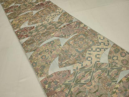 平和屋着物◎六通柄袋帯　更紗花鳥文　正絹　逸品　AABM1430ou