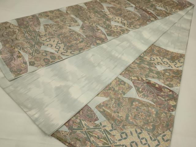 平和屋着物◎六通柄袋帯　更紗花鳥文　正絹　逸品　AABM1430ou