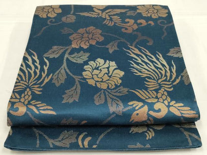 平和屋着物◎六通柄袋帯　花鳥文　金糸　正絹　逸品　AABM1433ou