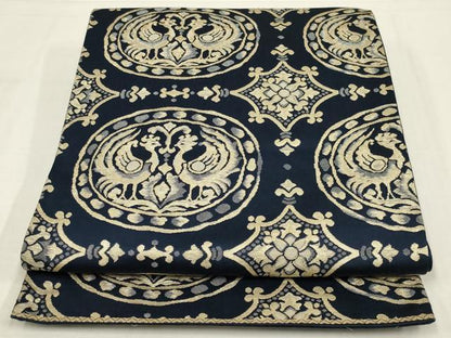 平和屋着物◎六通柄袋帯　鳳凰花文　金糸　正絹　逸品　AABM1434ou